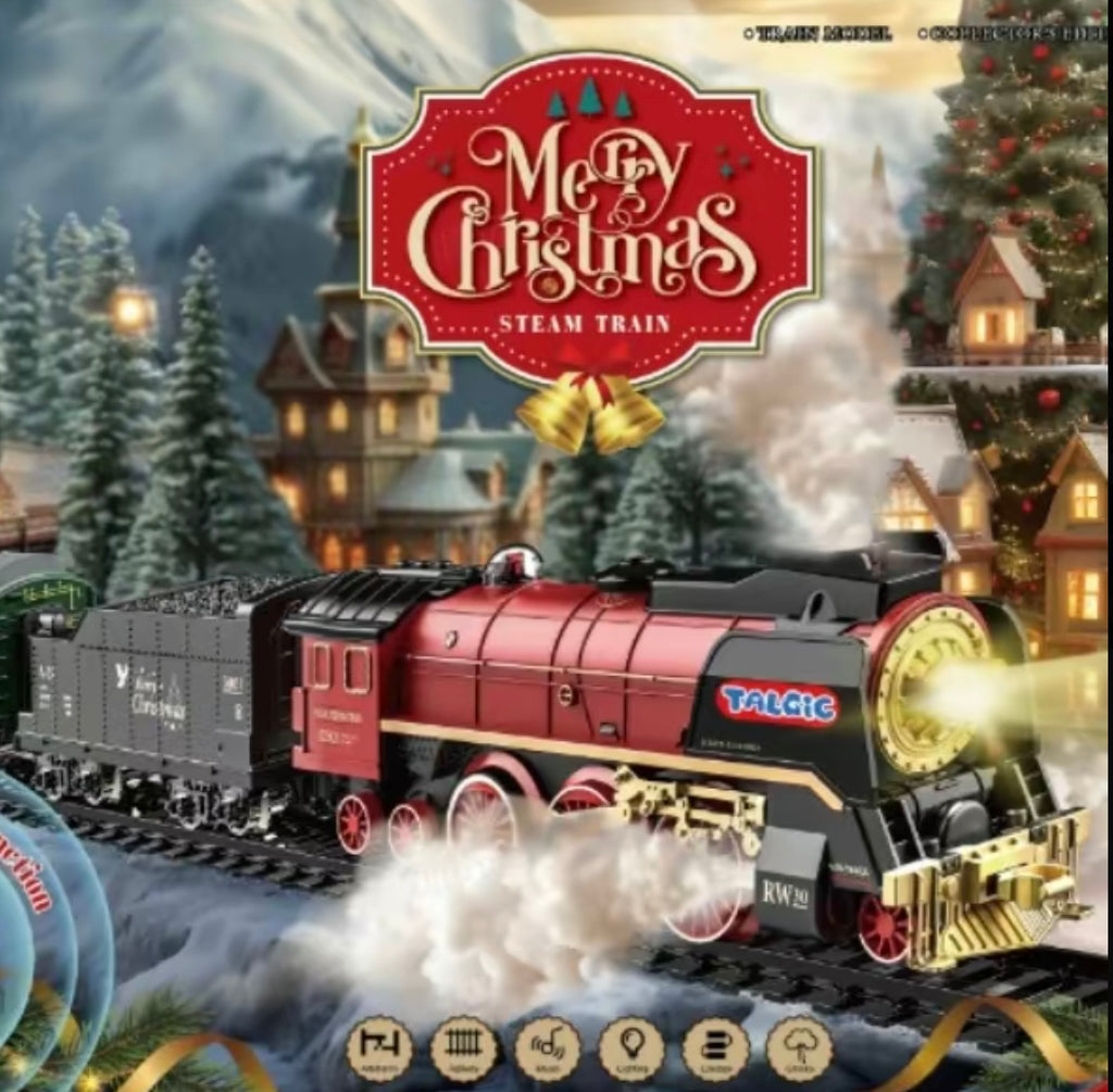 Talgic Remote-Control Christmas Train Set – Holiday Express with Lights, Sounds & Smoke