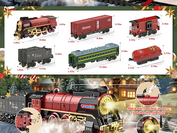 Talgic Remote-Control Christmas Train Set – Holiday Express with Lights, Sounds & Smoke
