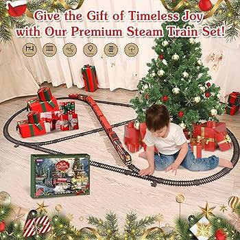 Talgic Remote-Control Christmas Train Set – Holiday Express with Lights, Sounds & Smoke