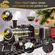 Talgic Classic Train Toy Set – Realistic Steam Engine with Tracks, Lights & Sounds